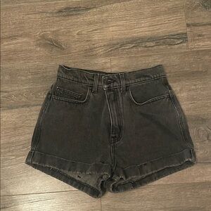 American Apparel High Waist Black Denim Shorts